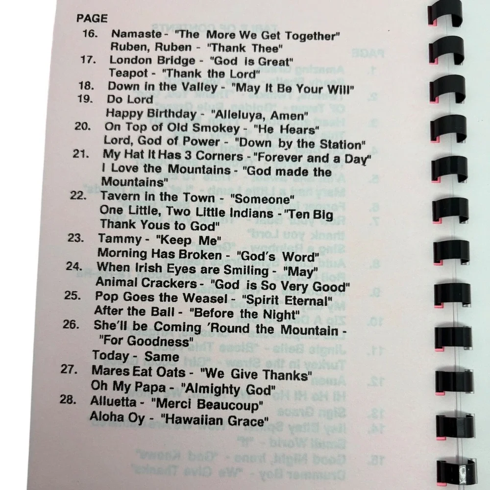 Amazing Graces Katie Jimenez Spiral Bound Prayer Songbook Mealtime Blessings